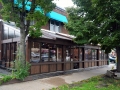 Retractable structure on restaurant patio