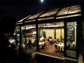 Restaurant patio in the evening
