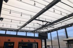 Restaurant with fixed polycarbonate roof