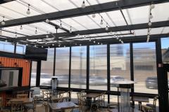 Restaurant with fixed polycarbonate roof