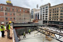 Installing glass roof on restaurant patio