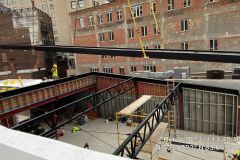 Installing glass roof on restaurant patio