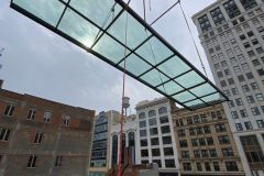 Installing glass roof on restaurant patio