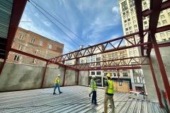 Installing glass roof on restaurant patio