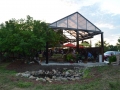 A patio structure to protect people from rain