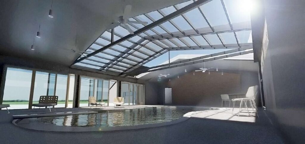 retractable roof over residential pool